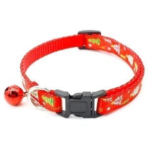 NEW Christmas Trees Pet Collar in Red with Bell (7.48" - 12.59")